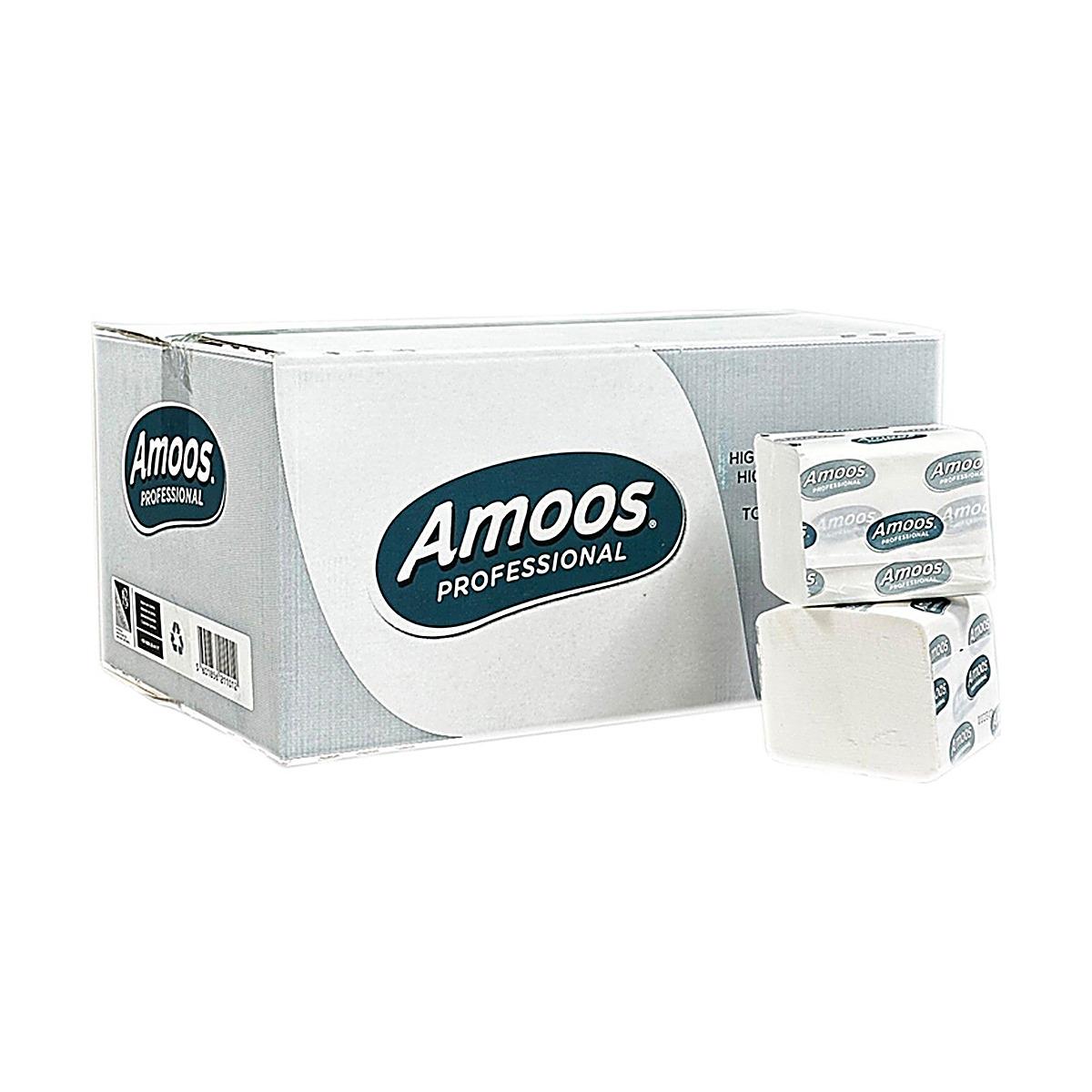 Papel higiénico folha a folha 21x11cm Amoos (pack 30×250 = 7500)