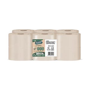 Papel higiénico jumbo 120mt 2 folhas Amoos Naturally 12 rolos