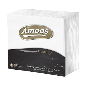 Guardanapos branco 40×40 2 folhas Amoos Luxury 50 unid.