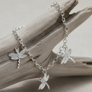 Pulseira Libélulas Prata 925 com Cristais – Alizero