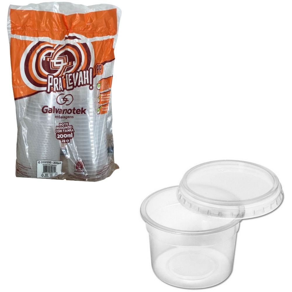 POTE 200ML PP G310 COM 25 UNIDADES – SIMPLIFC