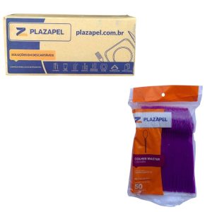 COLHER MASTER ROXA PARA AÇAI CX COM 20X50 – PLAZAPEL