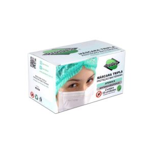 MASCARA DESCARTAVEL TRIPLA ELASTICO  COM 50 UND – PROTDESC