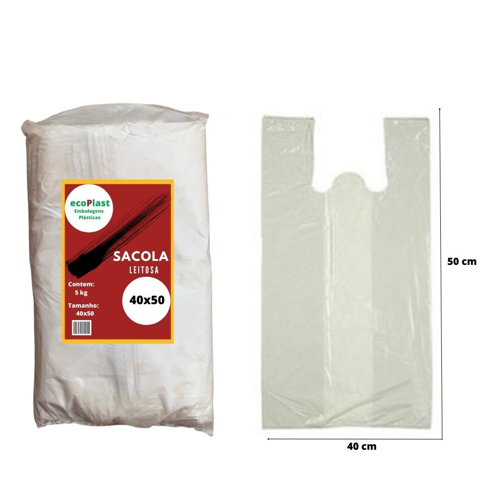 SACOLA 40X50 LEITOSA BRANCA COM 5KG – ECOPLAST