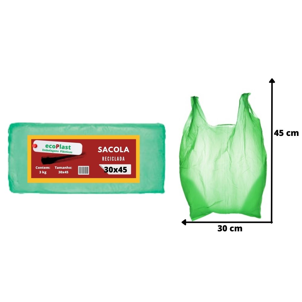 SACOLA 30X45 VERDE FINA COM 3 KG – ECOPLAST