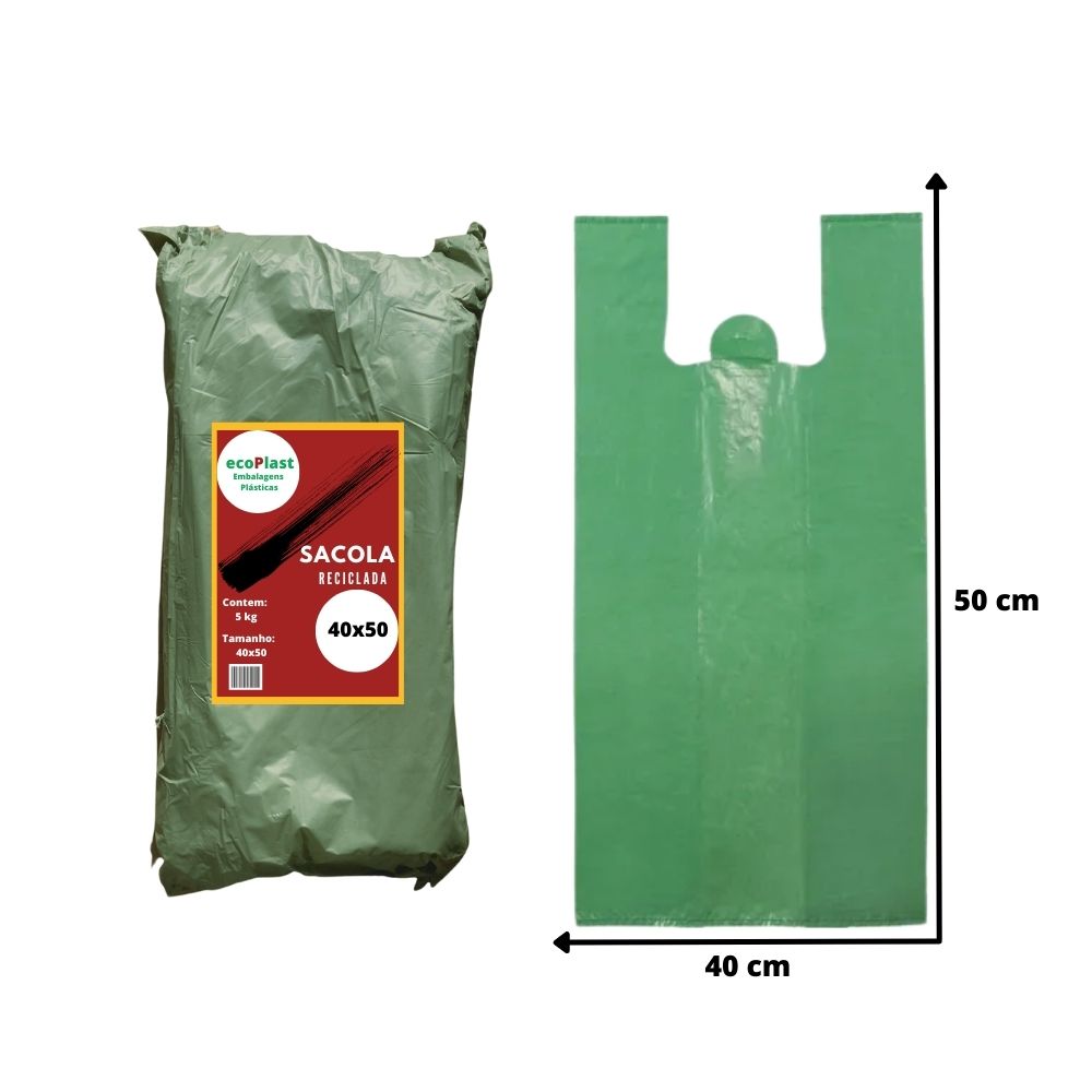 SACOLA RECICLADA 40X50 GROSSA COM 5 KG – ECOPLAST