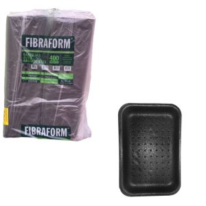 BANDEJA DE ISOPOR PRETA C/ ABSORVENTE 14,5X21X2 COM 400 UND – FIBRAFORM FR02