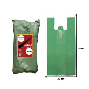 SACOLA 30X45 VERDE MEDIA COM 3 KG – ECOPLAST
