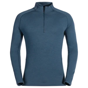 Hejma Men's Merino Zip Top — Blue