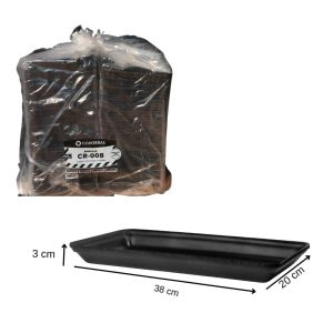 BANDEJA ISOPOR PRETA CR-008 “PREMIUM” 380X200X30MM FRD COM 100 UND – COPOBRAS